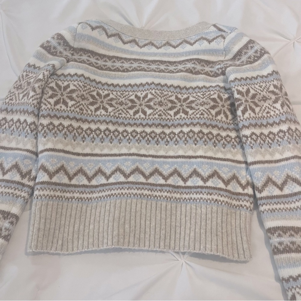 Jessica Simpson Beige Blue Brown Patterned Cardigan XS - Picture 8 of 11